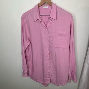 Babaton Linen Blend Button Down Shirt